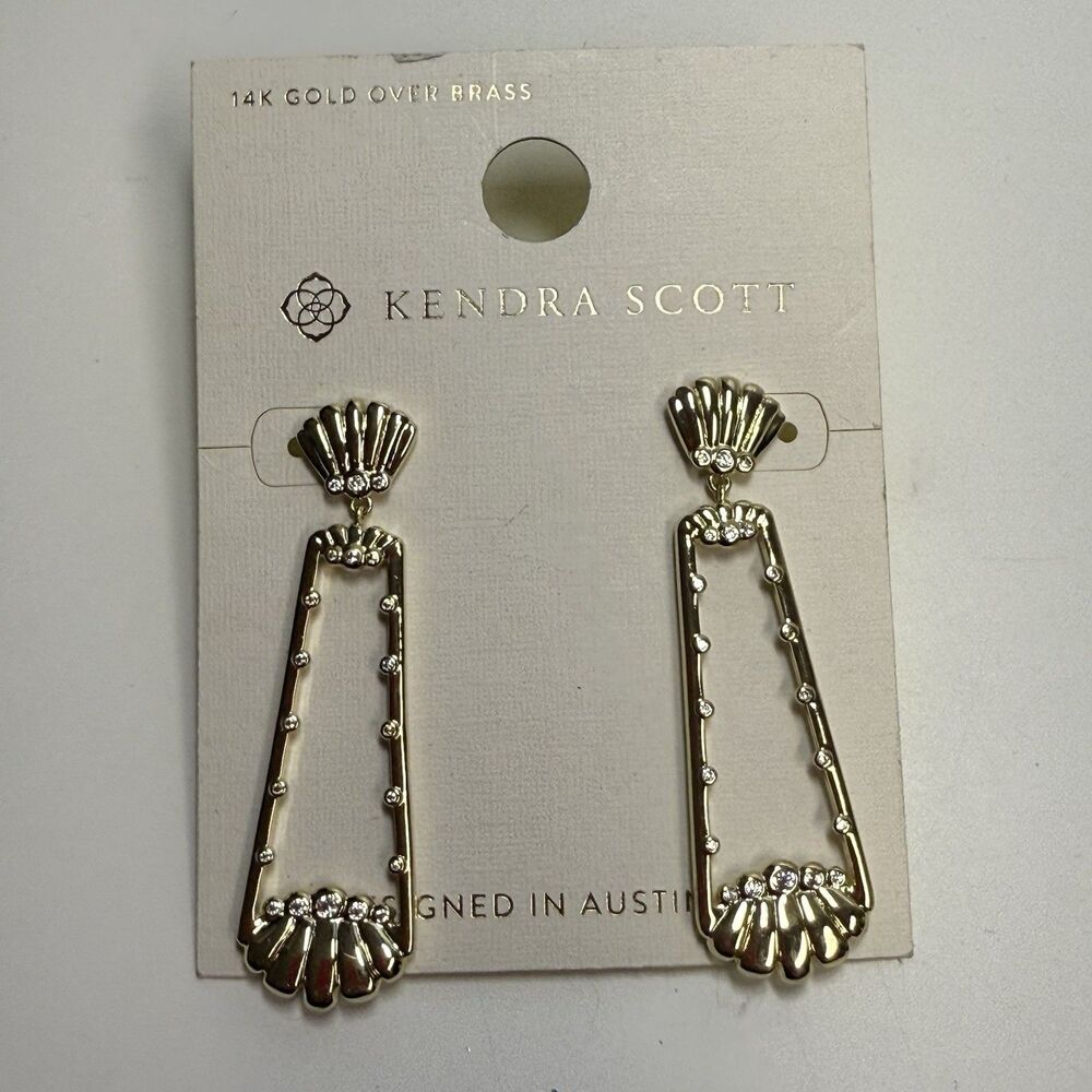Kendra Scott x Target Isla 14K Gold Over Brass Statement Earrings New